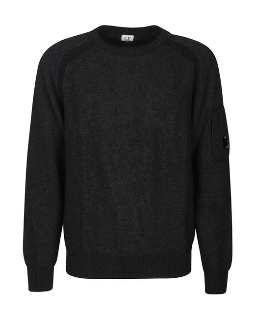 C P Company Black Long-Sleeved Crewneck Jumper for men