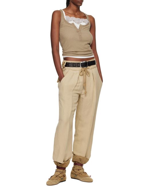 Isabel Marant Natural Helma Ribbed Henley Tank Top