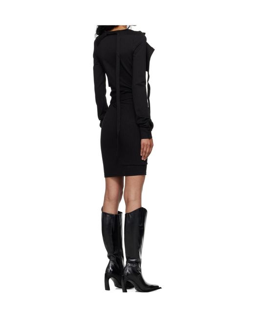 OTTOLINGER Black Ada Pinstripe Mini Dress