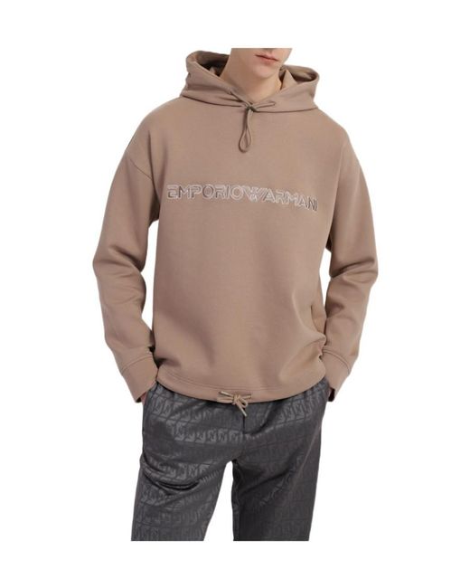 Emporio Armani Natural Logo Hooded Sweater for men