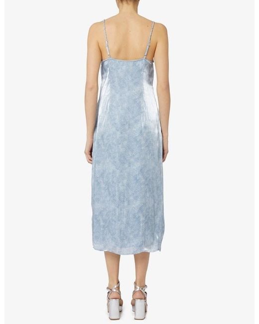 MICHAEL Michael Kors Blue Allover Print Spaghetti Strap Dress