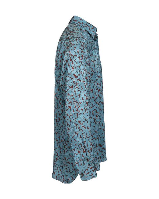 Dries Van Noten Blue Croom Printed Shirt for men
