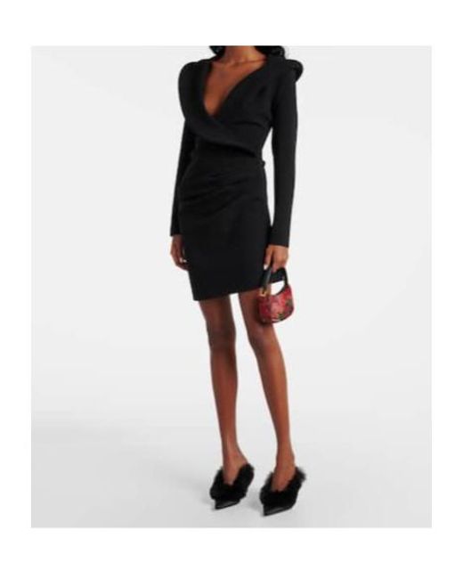 Magda Butrym Black Faux Shearling Leather Mules