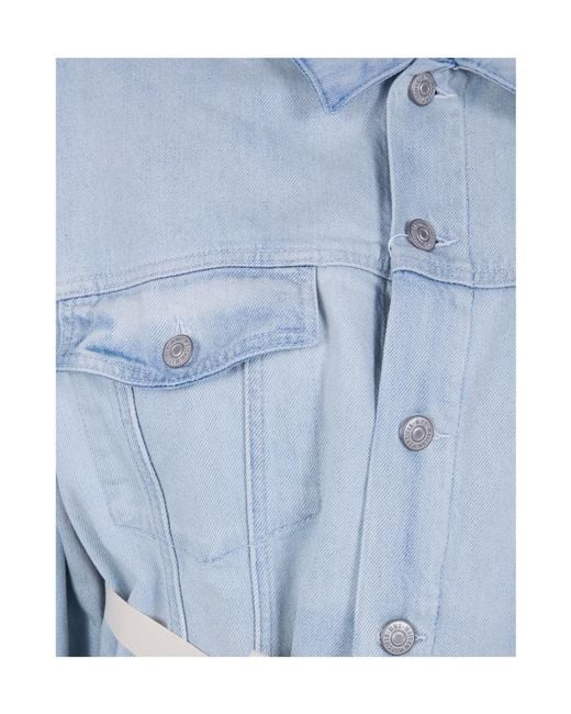 MM6 by Maison Margiela Blue Tie Detailed Denim Jacket