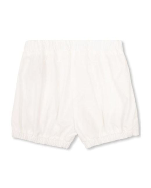 Moncler White Logo-Patch Cotton Bloomers