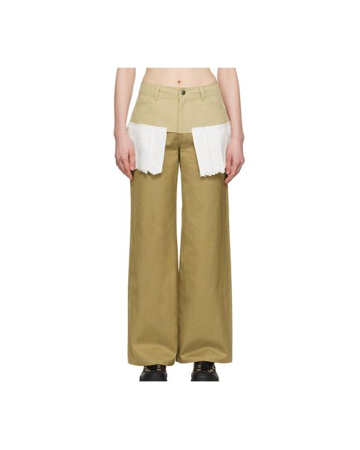 ANDERSSON BELL Metallic Lace-Pleats Trousers