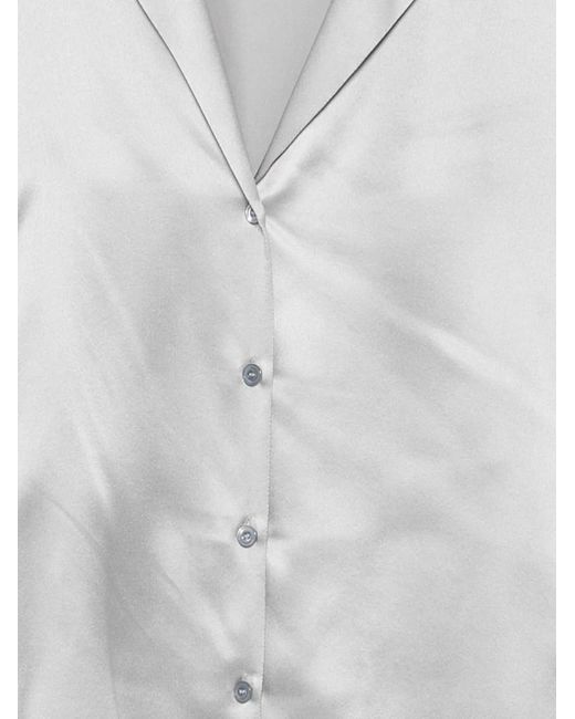 Eleventy Gray Silk Shirt
