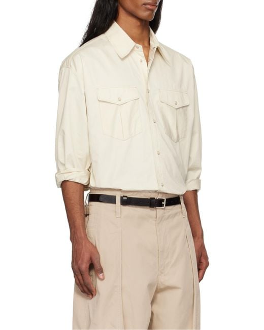 Lemaire White Western Shirt for men
