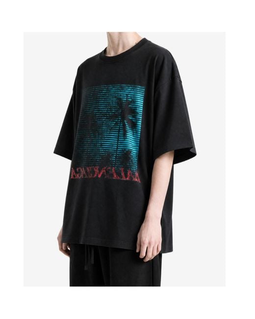 Balenciaga Black Graphic Printed Crewneck T-Shirt for men