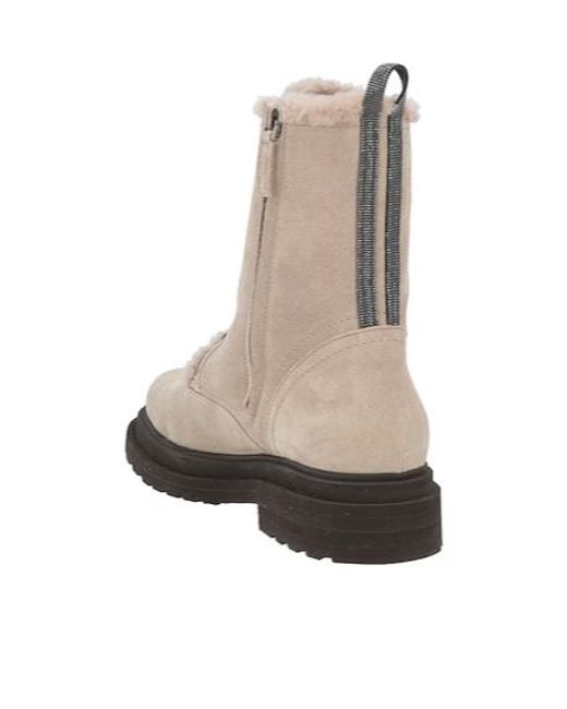 Brunello Cucinelli Natural Light Ankle Boots Leather
