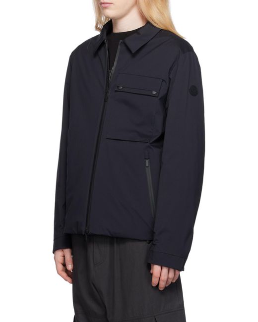 Moncler Blue Tortisse Down Shacket for men