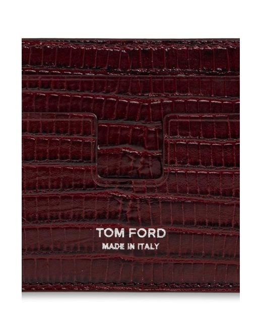 Tom Ford Purple Embossed Card Case for men