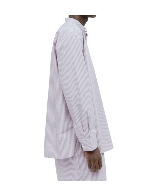 Tekla Purple Striped Shirt