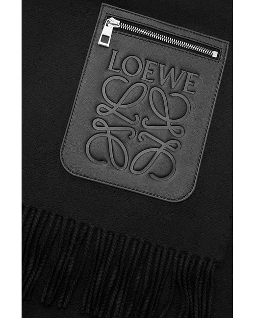 Loewe Black Anagram Embossed Zipped Scarf