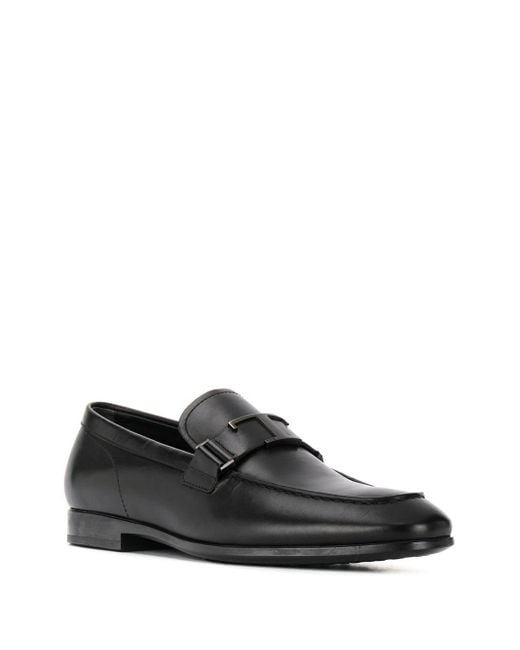 Tod's Black Timeless T Plaque Loafers for men