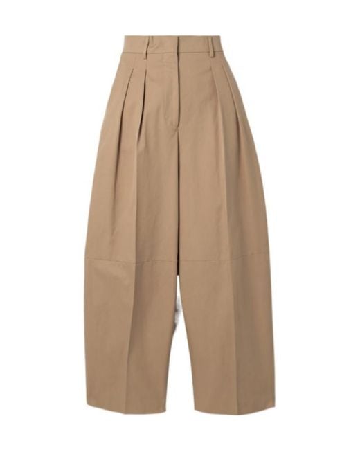 Altuzarra Natural Pleated Cotton-Twill Barrel-Leg Pants