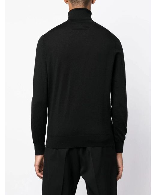 Zegna Black Long Sleeved Turtleneck Knitted Jumper for men
