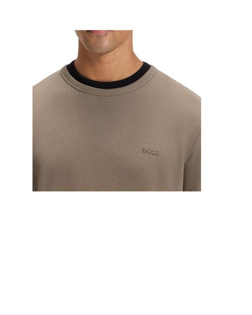 Boss Brown Crewneck Longsleeve Tshirt for men