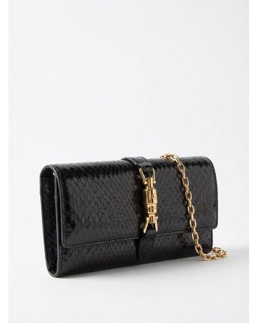 Gucci Black Jackie Python Wallet On Chain