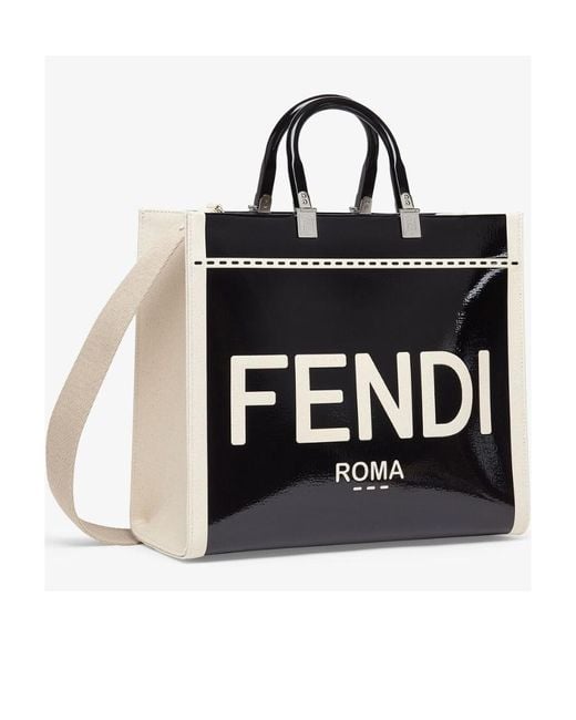 Fendi Black Sunshine Medium Tote Bag
