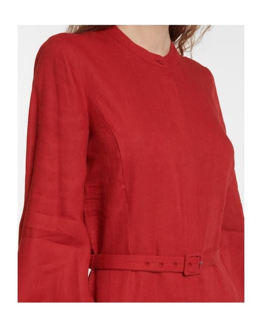 Gabriela Hearst Red Extra Long Dress