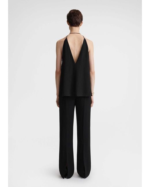 Totême Black Totême Double Halterneck Silk Top