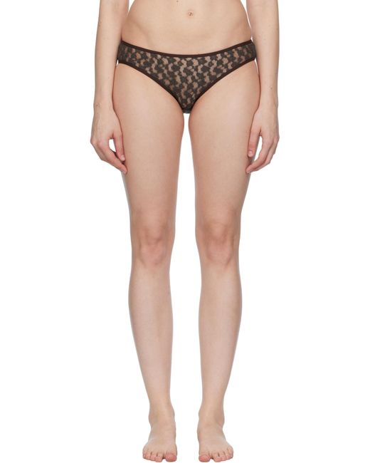 Baserange Black Transparent Elastic Lace Briefs