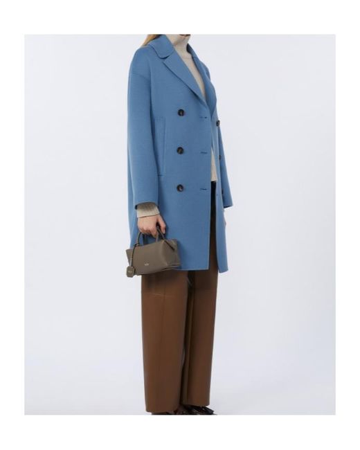 Max Mara Blue 'S Eden Double Breasted Coat