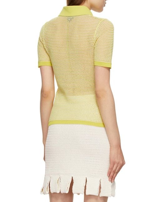 Bottega Veneta Yellow Knit Polo Shirt