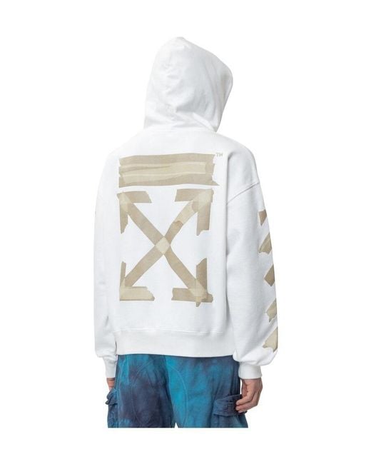 Off-White c/o Virgil Abloh White Tape Arrows Print Hoodie for men