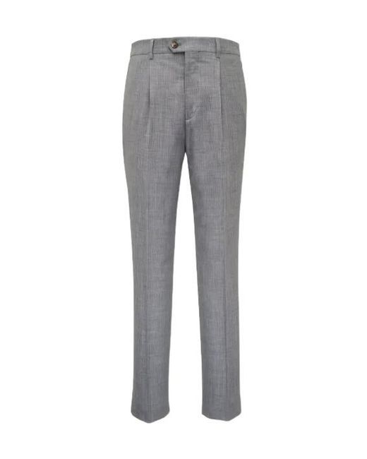 Brunello Cucinelli Gray Tailored Trousers for men