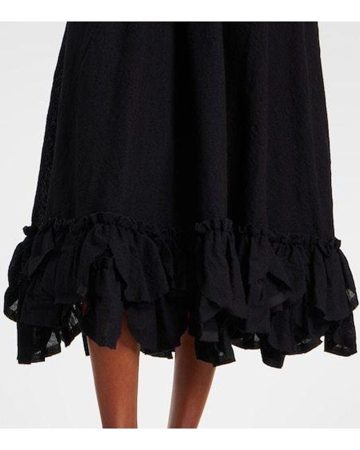 Comme des Garçons Black Wool-Blend Midi Skirt