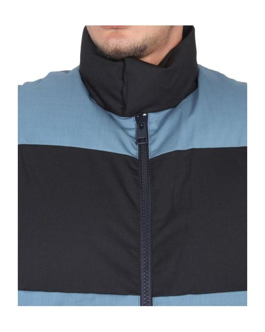 Sunnei Blue Striped Zipper Down Jacket for men