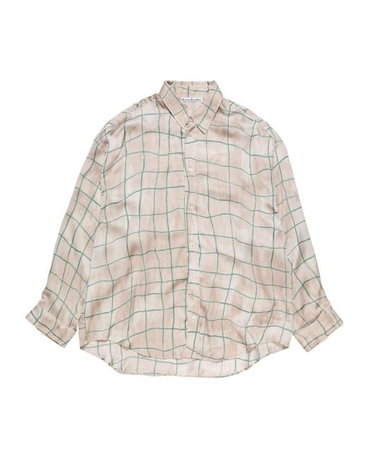 Acne Natural Printed Button-Down Shirt for men