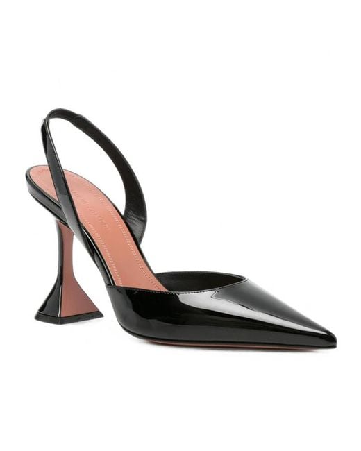 AMINA MUADDI Black Pointed-Toe High-Heeled Sandals