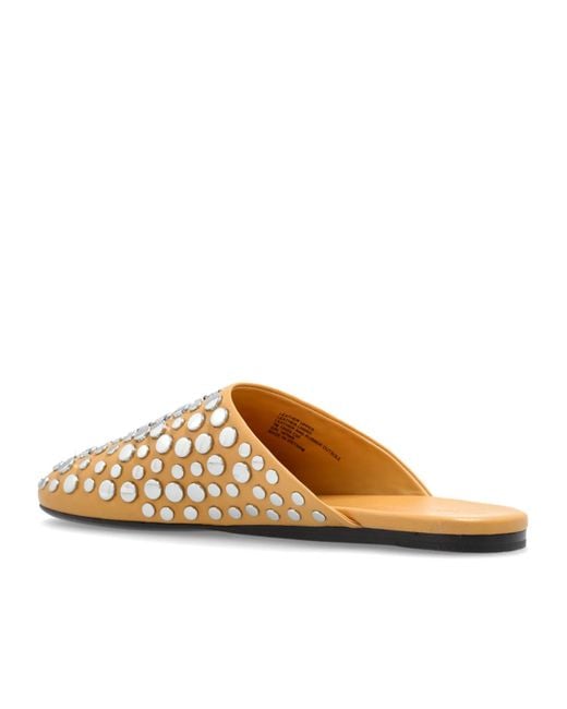 Tory Burch Multicolor Leather Studded Flat Mules