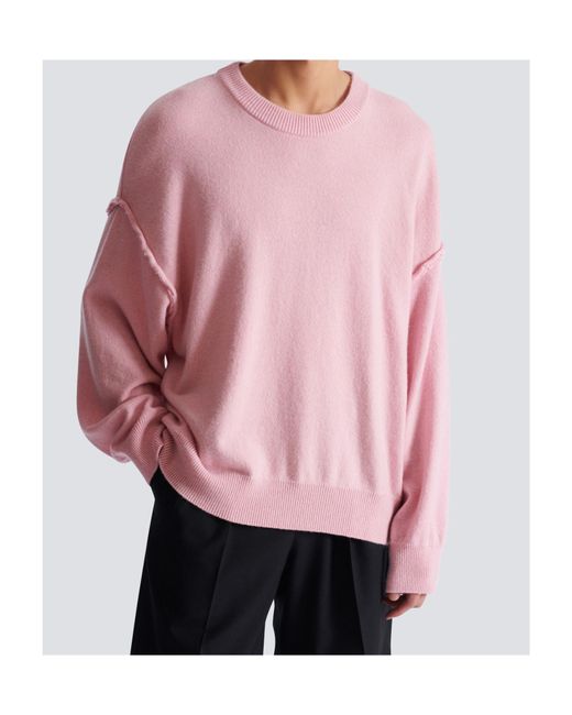 Balmain Pink Eco-Cashmere Sweatshirt for men