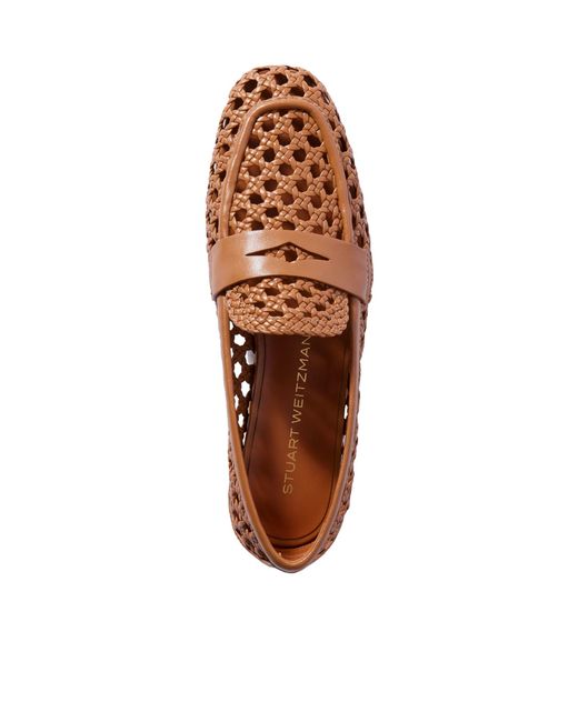 Stuart Weitzman Brown Woven Flat Shoes