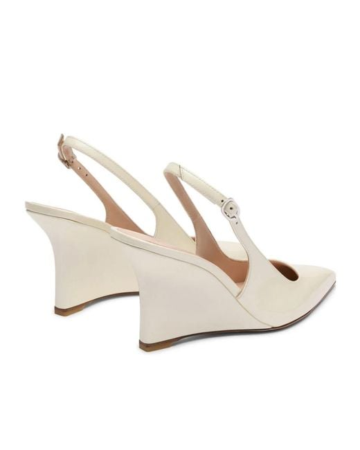 Stuart Weitzman White Vinnie Sling Wedge 85