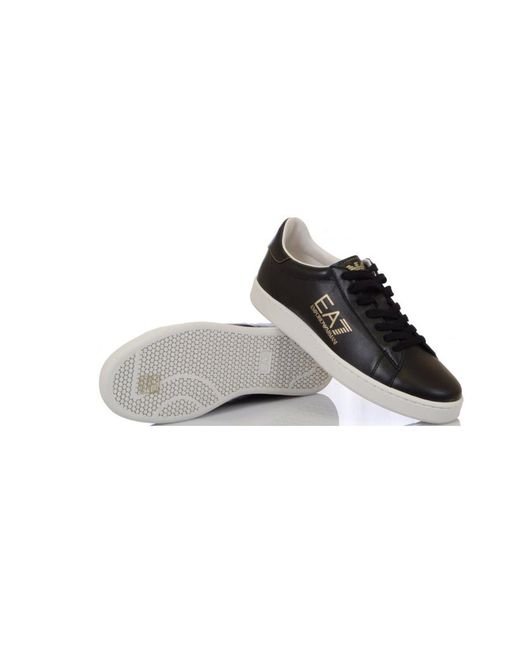 EA7 Black Logo Printed Casual Sneakers for men