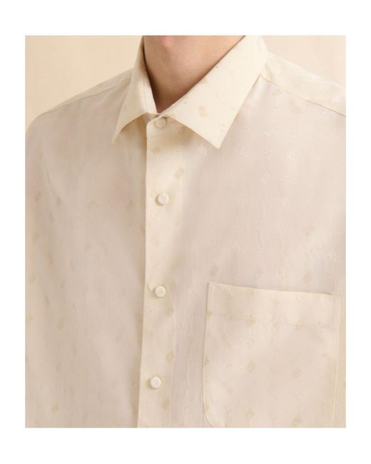 Marni Natural Geometric Jacquard Motif Oversized Shirt for men