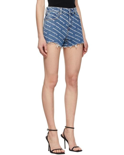 Alexander Wang Blue Bite Logo Shorts