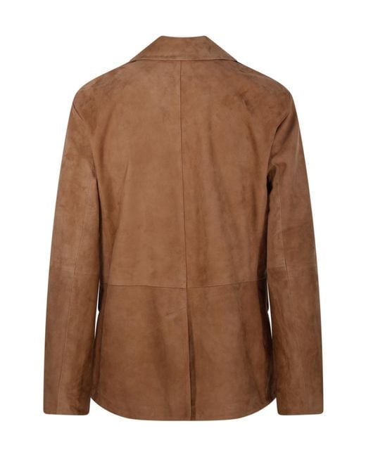 Max Mara Brown 'S Single-Breasted Long-Sleeved Jacket