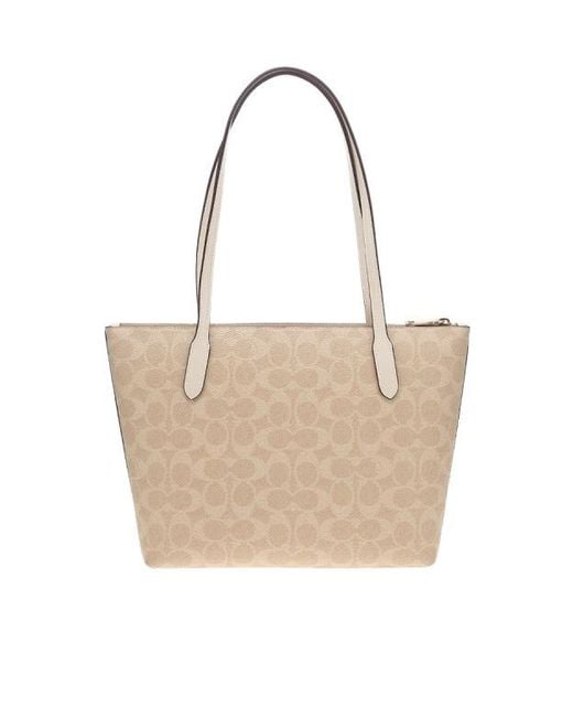 COACH White Double Handle Tote Bag