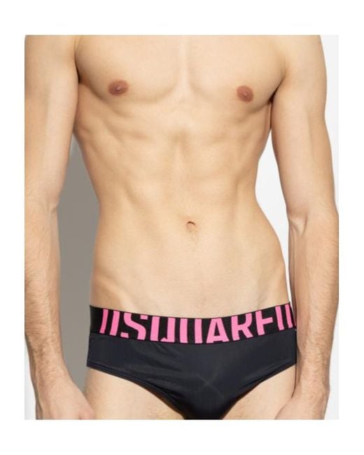 DSquared² Purple Elastic Waist Swimming Trunks for men