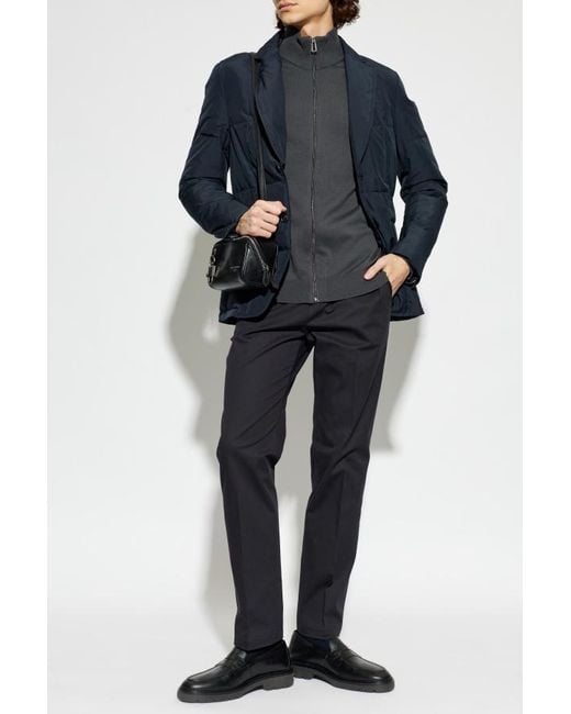 Paul Smith Blue Quilted Down Technical Blazer for men