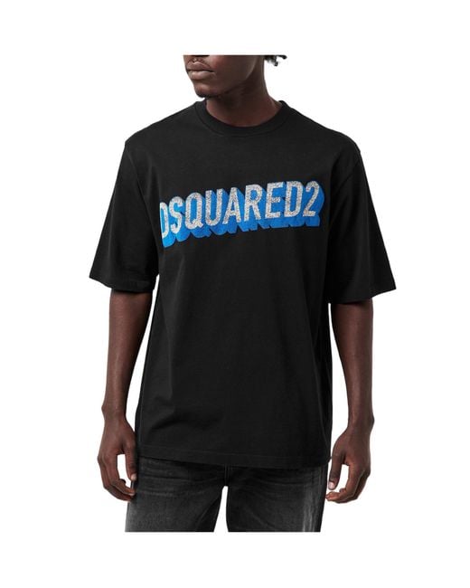 DSquared² Black Cotton Crewneck Shortsleeve Tshirt for men