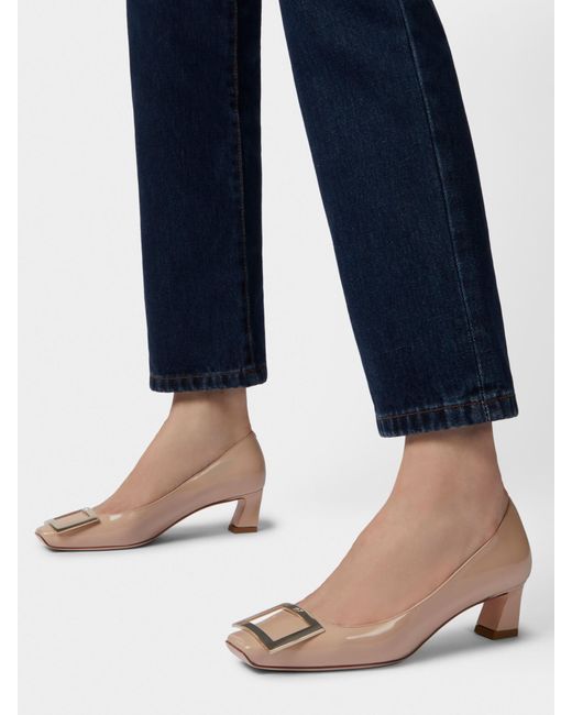 Roger Vivier Pink Trompette Embellished Buckle Pumps