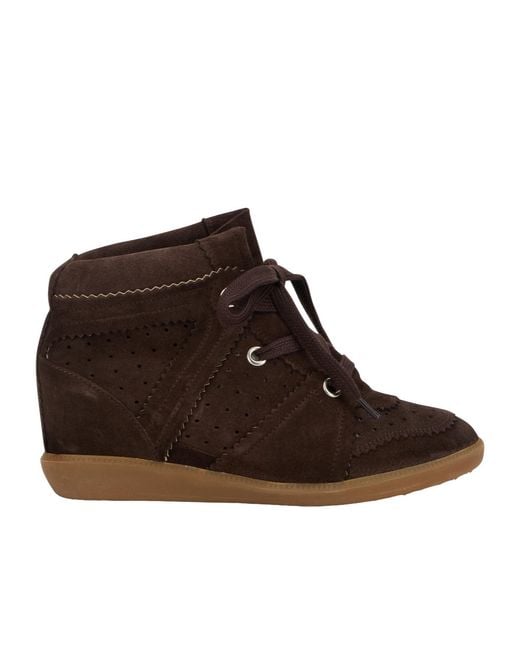 Isabel Marant Brown Bobby Lace-Up Wedge Sneakers