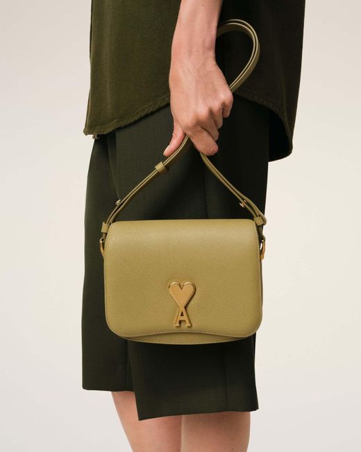 ショルダーバッグ・ポシェット Ami Paris Leather Shoulder Bag With Monogram Logo Ami Paris Logo, Letter, Logo Finish Shoulder Bag in Black | Lyst